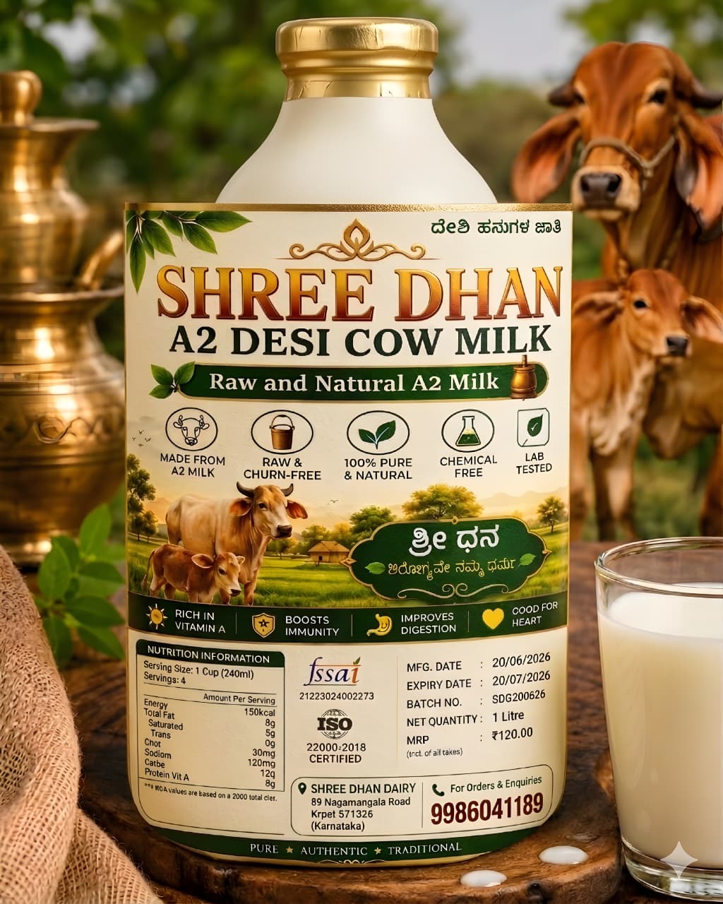 Shree Dhan A2 Desi Cow Milk - Image 3